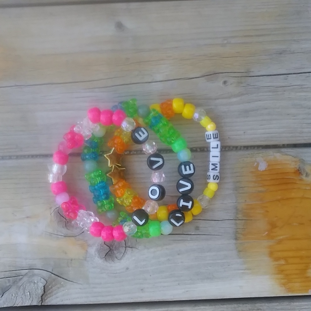 Handmade bracelets.